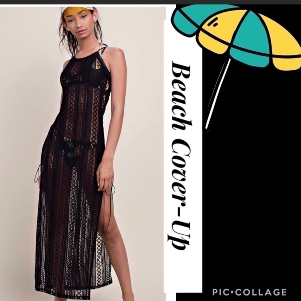 Black Lacy Beach 🏖 Cover -Up